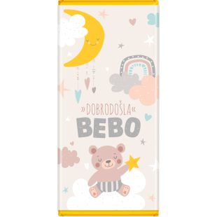 Omotnica za NŽ čokoladu "Dobrodošla Bebo"