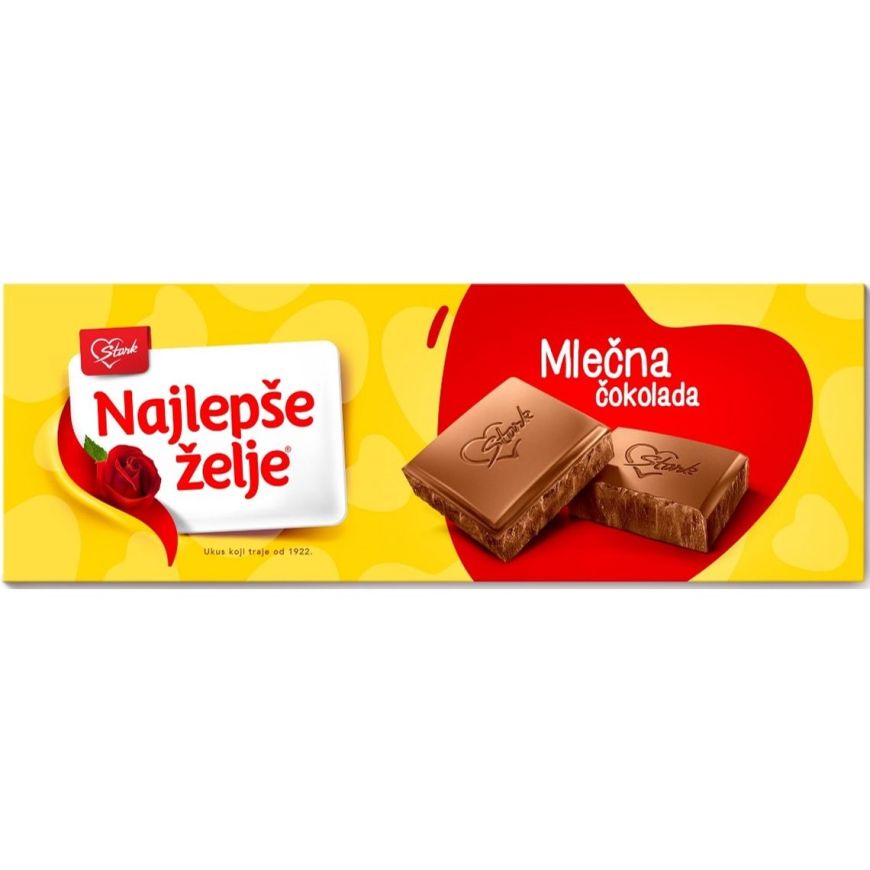 Najlepše želje mlečna čokolada u zlatnom papiru 250g