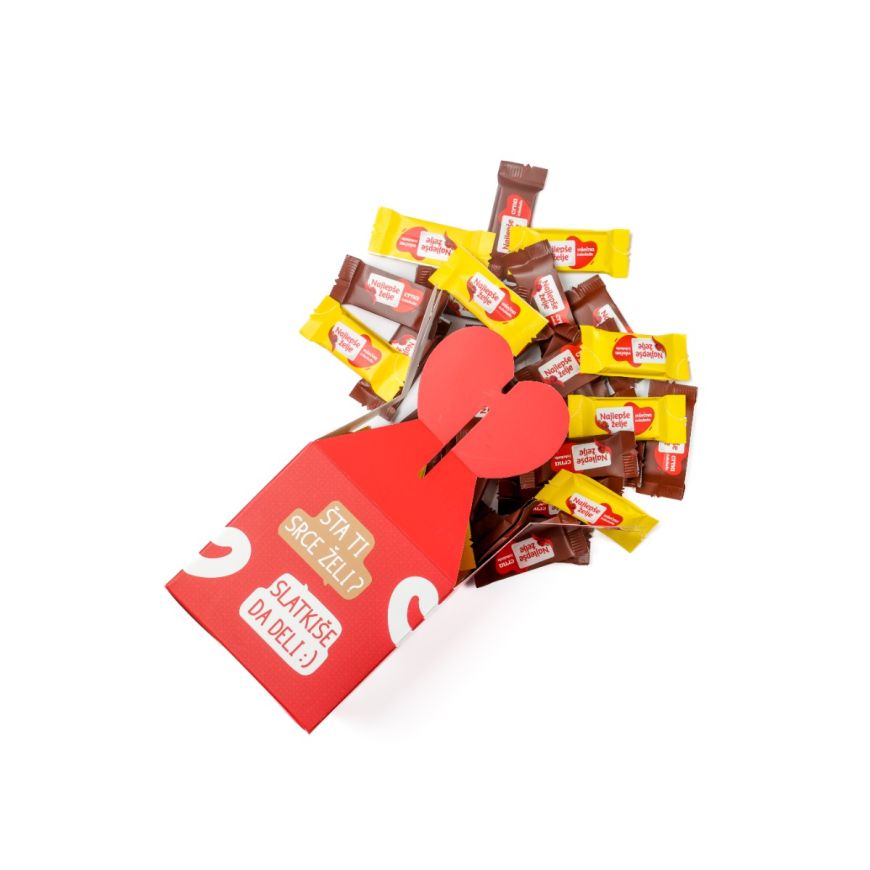 Mini čokoladice u kutiji "Šta srce želi?" 400g
