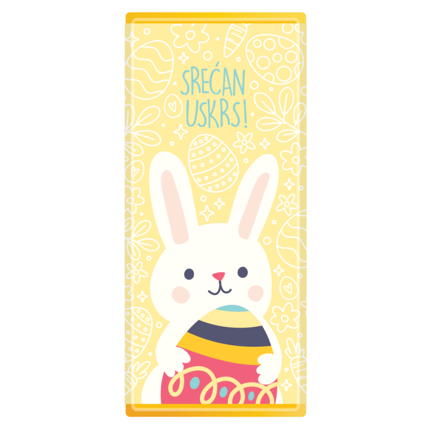 Omotnica za NŽ čokoladu "Uskrs žuti zeka"